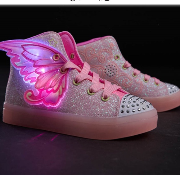 Skechers Twinkle Toes Twi-Lites 2.0 Light-Up Shoes - Pink Butterfly, Size 1. 🩷🦋 - Picture 8 of 8